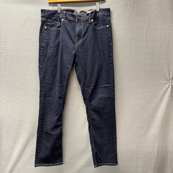 Volcom Vorta Jeans Mens 34 (35x30 ACTUAL) Slim Straight Blue Denim Dark Wash - Picture 2 of 10